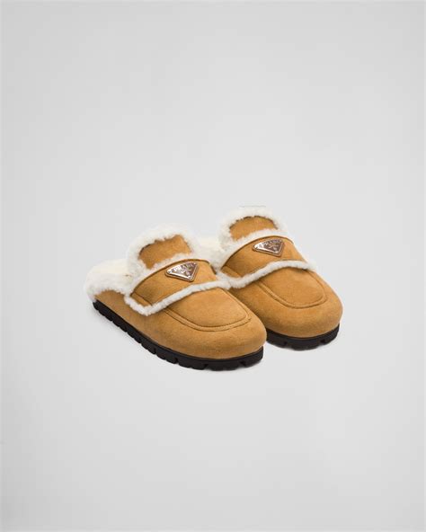 prada slippers online|Prada shearling slippers.